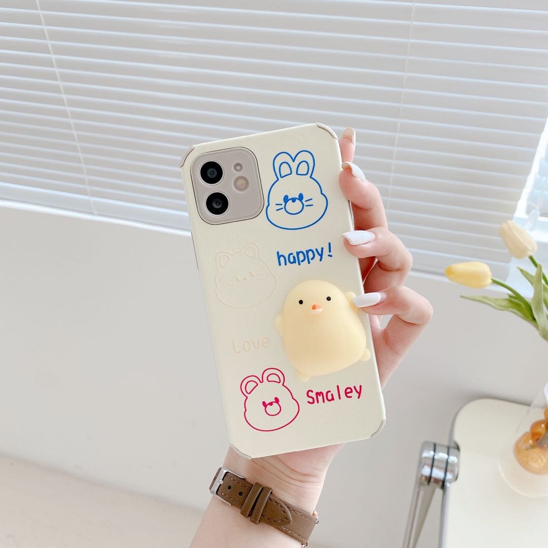 Cartoon Cushion Customized Leather Mobile Phone Case Accessories Back Cover For Ihpone 11 12 13 14 15 16 Pro Max
