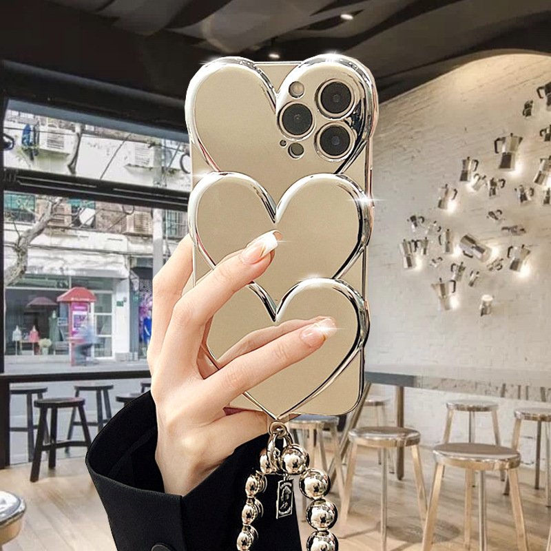 2024 Hot selling Electroplated Love Full Package Suitable For iPhone 14 15 ProMax Apple Phone Case