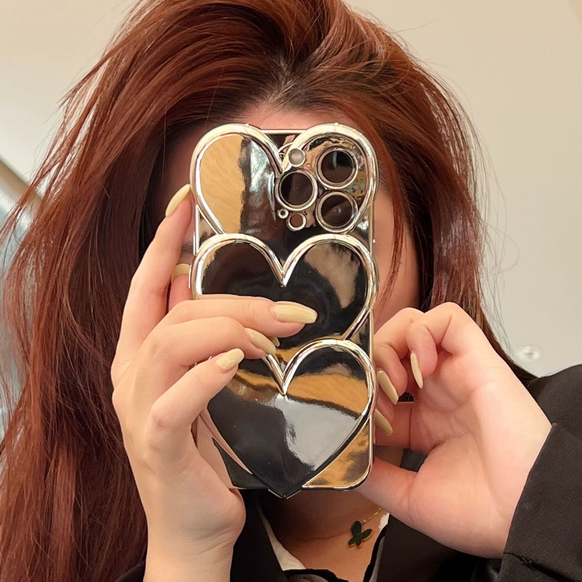2024 Hot selling Electroplated Love Full Package Suitable For iPhone 14 15 ProMax Apple Phone Case