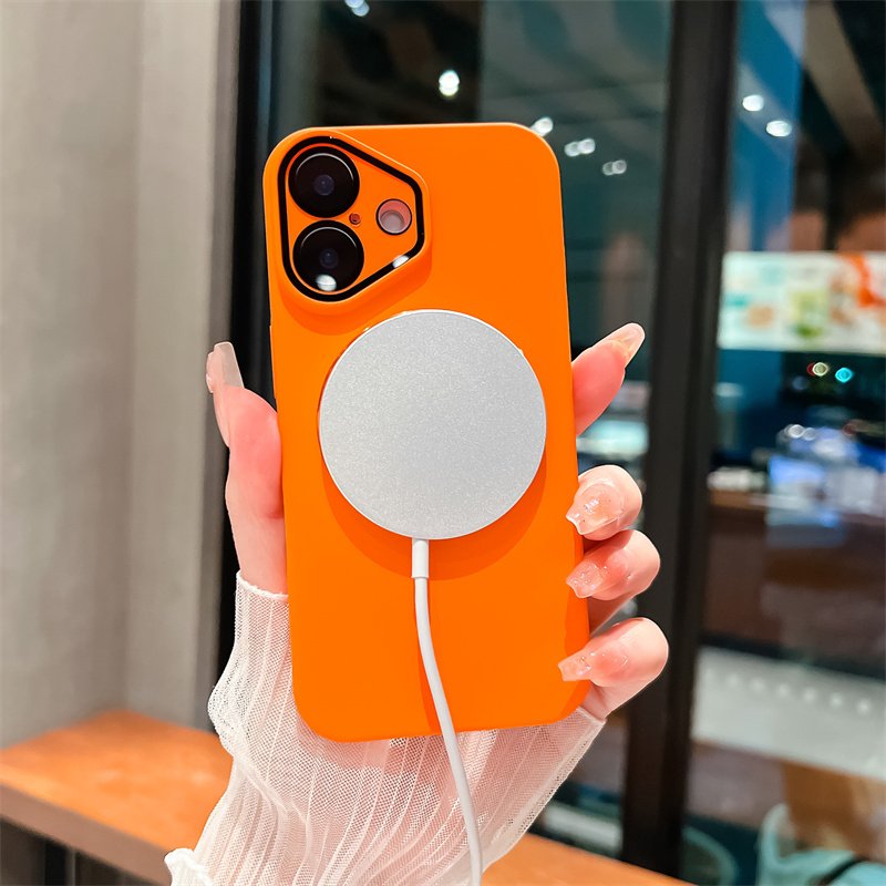 Premium Magnetic Mobile Phone Case For iPhone 16 15 14 13 Pro Max With Lens Film Protection Ultra Thin Matte PC Shockproof Cover