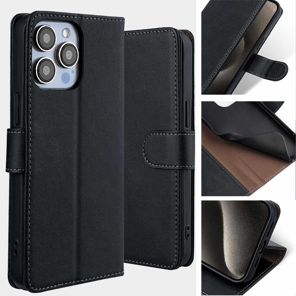 Business Leather Phone Case For Galaxy S24 Ultra Pu Wallet Flip Mobile Phone Bags For iPhone 15 14 13 12 11 Pro Max card holder