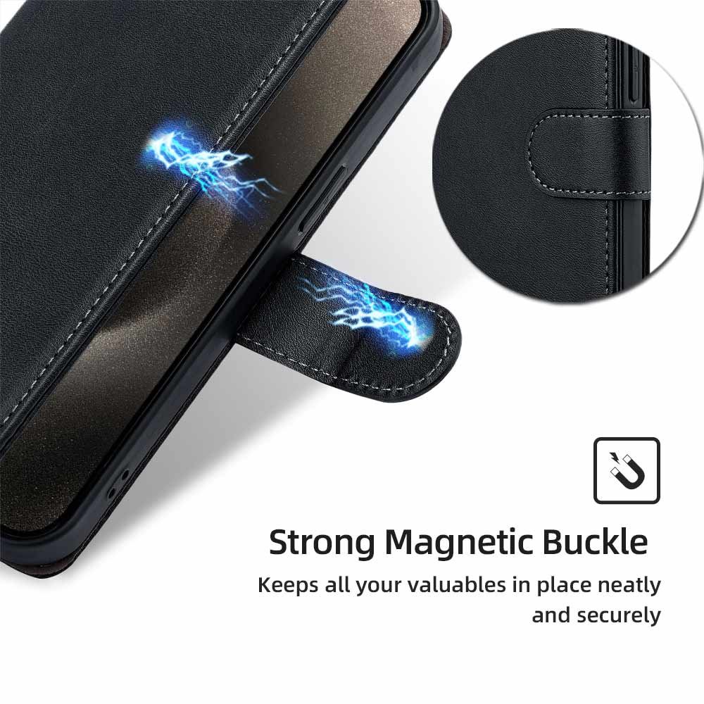 Business Leather Phone Case For Galaxy S24 Ultra Pu Wallet Flip Mobile Phone Bags For iPhone 15 14 13 12 11 Pro Max card holder