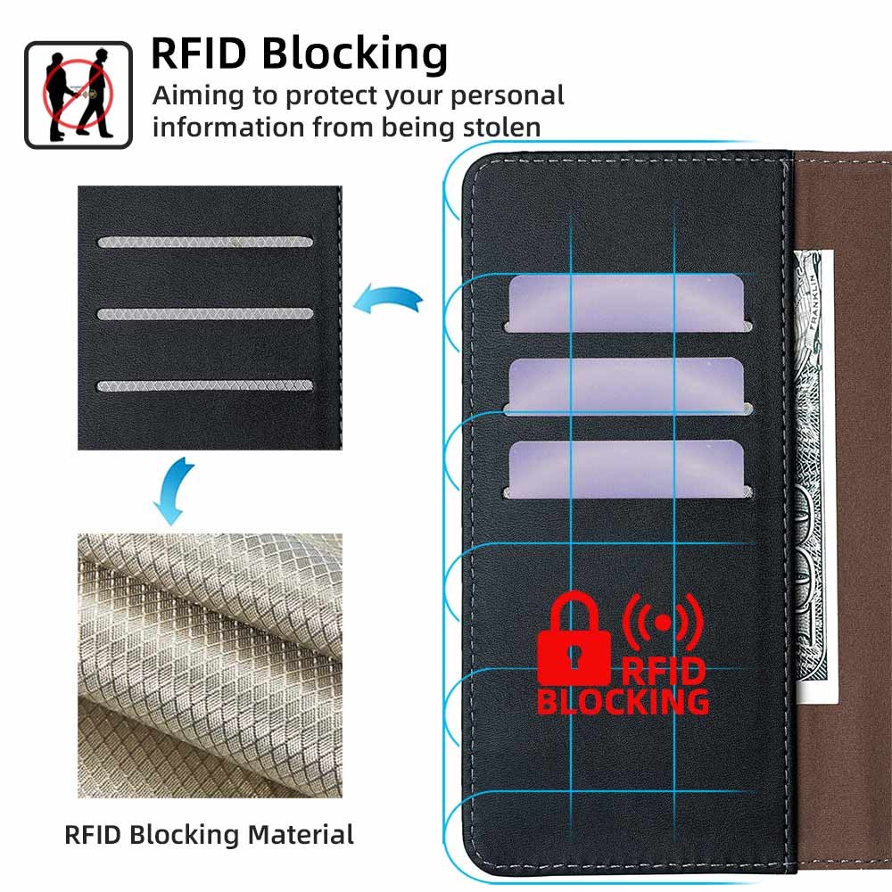 Business Leather Phone Case For Galaxy S24 Ultra Pu Wallet Flip Mobile Phone Bags For iPhone 15 14 13 12 11 Pro Max card holder