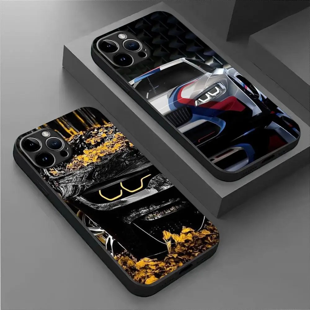 B-Blue Red Car For B-Bmwes-S Phone Case For IPhone 15 14 13 12 11 X XR XS XSMAX 8 7 Plus Mini Pro Max Soft Black Phone Cover