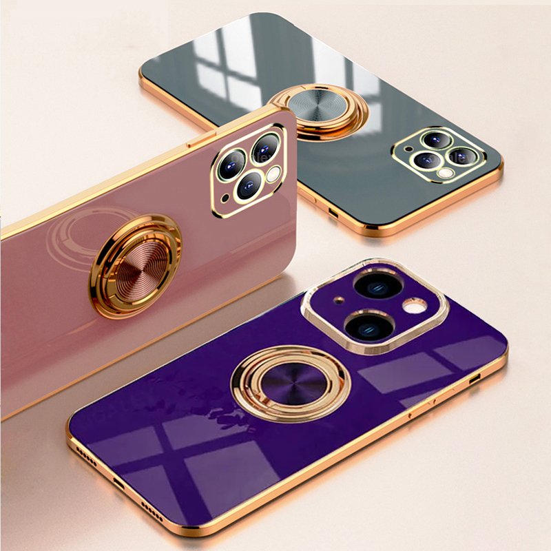 Universal Luxury Silicone Ring Holder Case - Compatible with iPhone 11, 12, 13, 14 Pro Max, Mini, X, XR, 8 Plus, SE