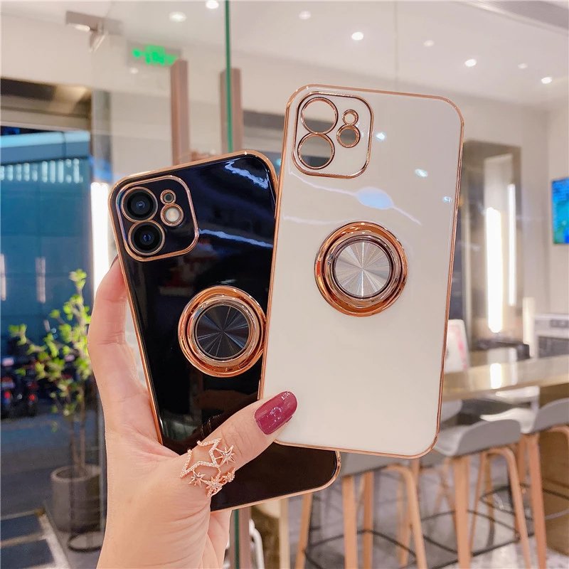 Universal Luxury Silicone Ring Holder Case - Compatible with iPhone 11, 12, 13, 14 Pro Max, Mini, X, XR, 8 Plus, SE