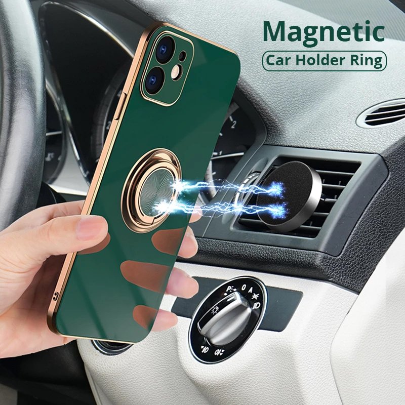 Universal Luxury Silicone Ring Holder Case - Compatible with iPhone 11, 12, 13, 14 Pro Max, Mini, X, XR, 8 Plus, SE