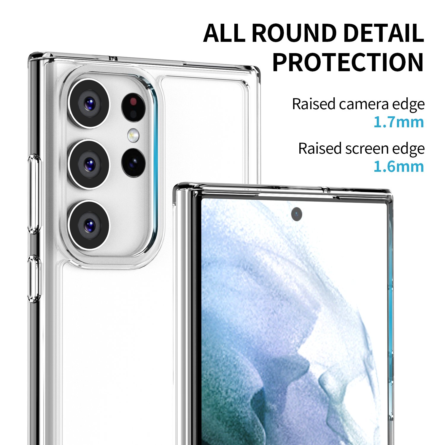 TPU+PC Bar design OEM Anti Yellow Crystal Clear Hybrid Ultra for Samsung Galaxy S23 /S23+ S23 ultra Phone Case