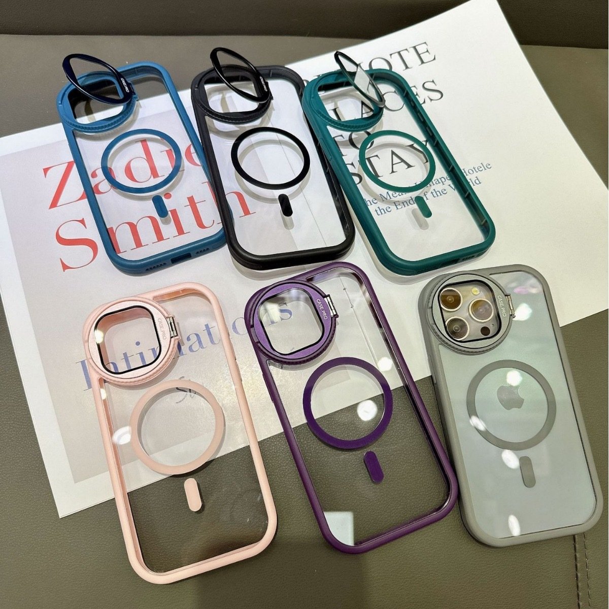 Hot Style Foldable Bracket holder Magnetic mobile Phone Case for iPhone 16 13 14 15 Pro Max With Lens Film Protective Back Cover