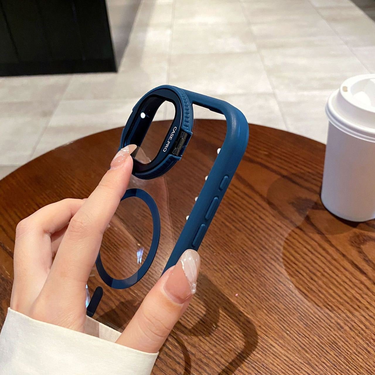 Hot Style Foldable Bracket holder Magnetic mobile Phone Case for iPhone 16 13 14 15 Pro Max With Lens Film Protective Back Cover