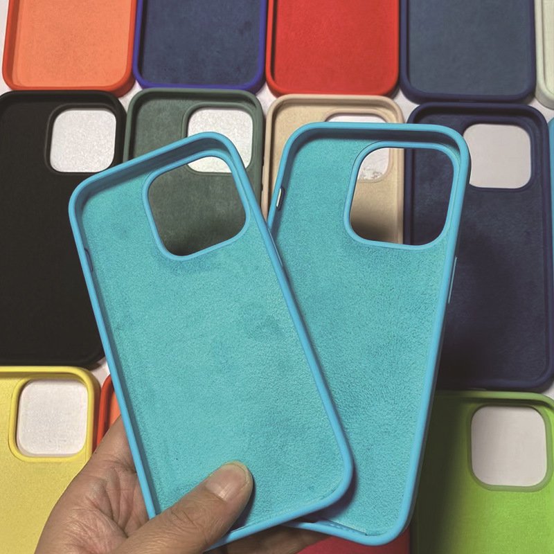 for iPhone Apple 16 Silicone Case Customized Logo Liquid Silicone Cover Microfiber Silicon Back Shell for iPhone 16 15 14 13 12