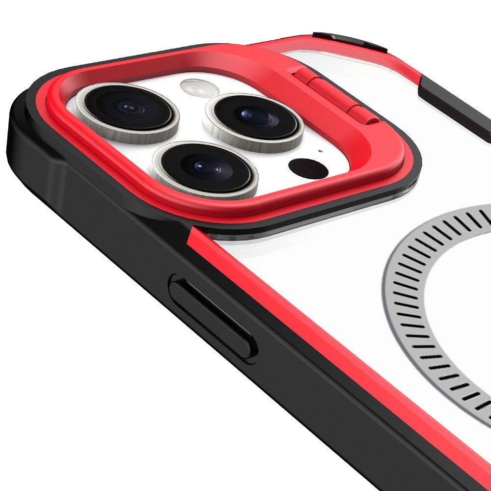 New TPU PC Clear Shockproof Back Cover Camera Stand Lens Bracket Design Transparent Mobile Phone Cases Custom For iPhone 16 Case