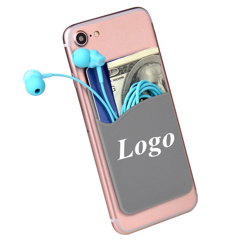 Customizable Silicone Mobile Phone Card Case Holder Compatible with iPhone & Samsung Corporate Gift & Promotional ID Card Wallet