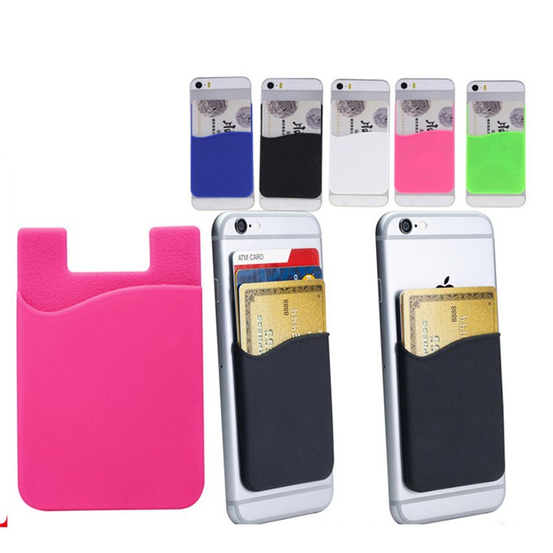 Customizable Silicone Mobile Phone Card Case Holder Compatible with iPhone & Samsung Corporate Gift & Promotional ID Card Wallet