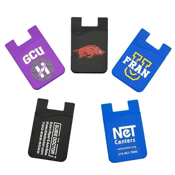 Customizable Silicone Mobile Phone Card Case Holder Compatible with iPhone & Samsung Corporate Gift & Promotional ID Card Wallet