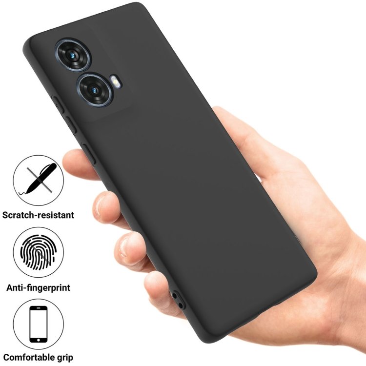 For Motorola S50 Neo Case, Pure Color Liquid Silicone Shockproof Protective Case Mobile Phone Case with Lanyard