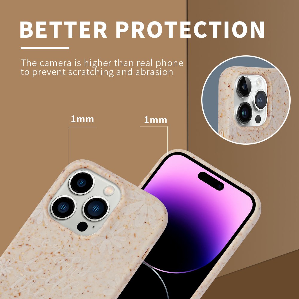 Custom Biodegradable Phone Cases Wheat Straw Recyclable Casing For iPhone 15 14 13 Pro Max S23 Mobile Phone Case Sustainable