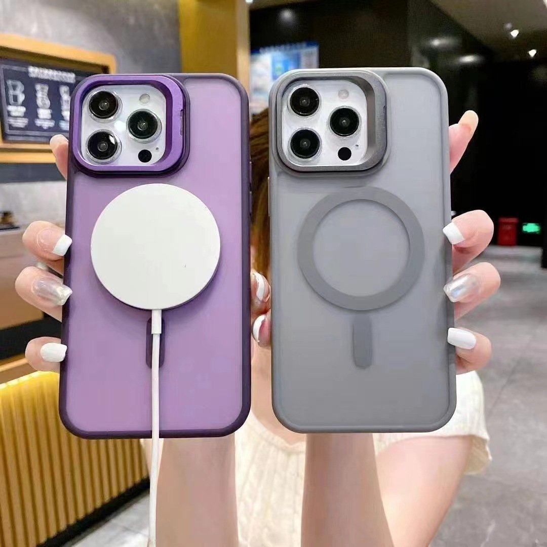 Best Selling Foldable Holder Stand Frost Matte Translucent Magnetic Safe Ring Phone Case for iPhone 16 15 14 13 12 Pro Max
