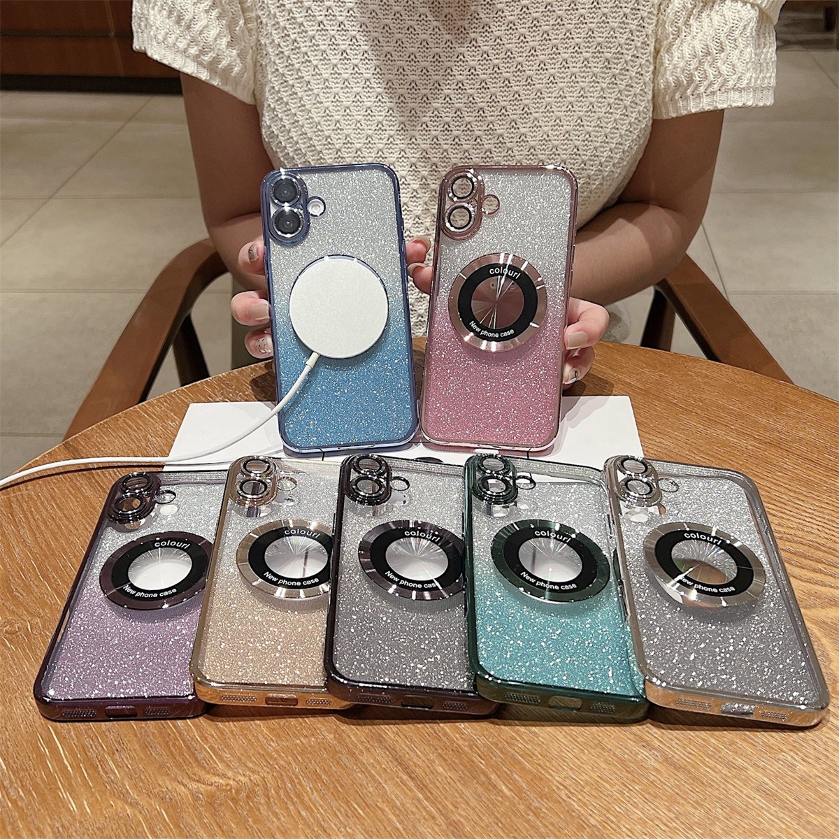 Electroplated Soft TPU Glitter Magnetic mobile phone cases suitable For iPhone 11 12 13 14 15 16 Pro max 14Plus 15Plus 16Plus