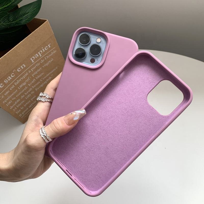 Microfiber Silicone Phone Case for Apple iPhone 11 12 13 14 15 16 Pro Max Plus 7 8 Plus X XS Max Phone Case Cover Wholesale