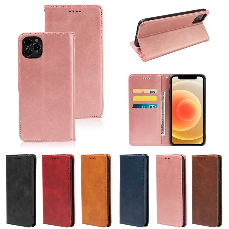 Luxury Leather Phone Case For iPhone 15 14 Pro 13 12 mini 11 XS XR 6 7 8 Plus SE 2022 Magnetic Flip Wallet Books Cover