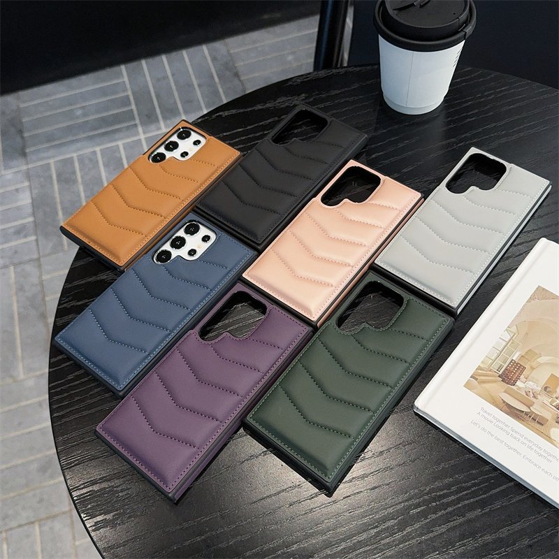 Luxury Down Jacket Magnetic PU Leather Phone Case For Samsung S23 S24 Ultra With Lnvisibility Stand Card Holder Shockproof Cover