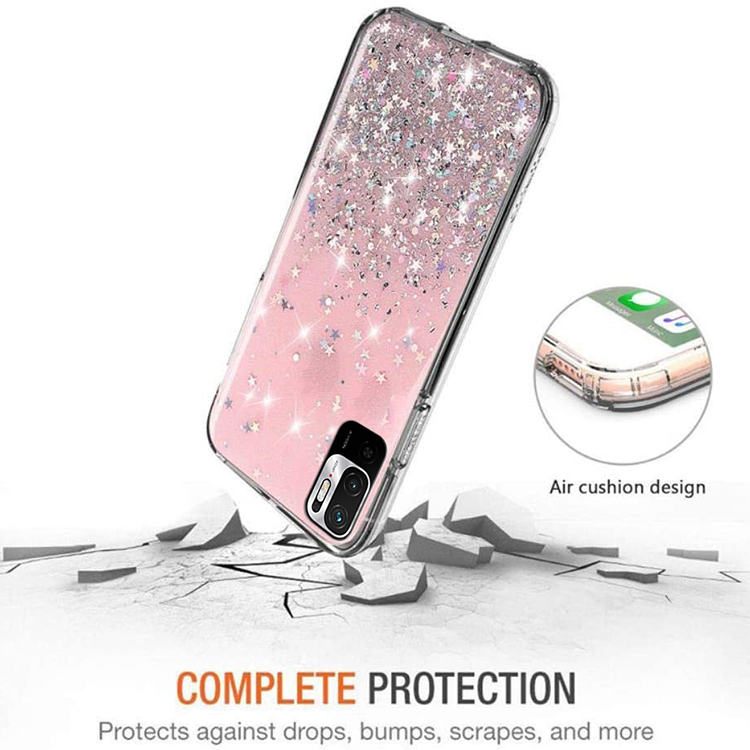 For Redmi Note 10 Pro Case,Clear Sparkly Bling Star Glitter Mobile Phone Case Back Cover For Redmi Note 10 Fundas