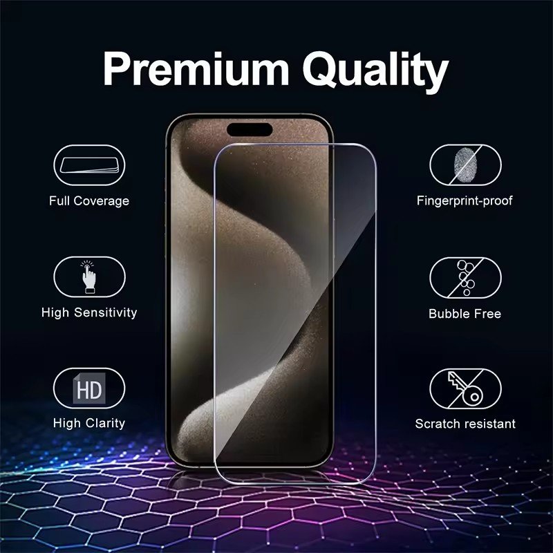 9H 2.5D Full Cover Anti-Scratch Tempered Glass Hd Clear Phone Screen Protectors For Iphone 15 14 13 12 11 X Mini Pro Max