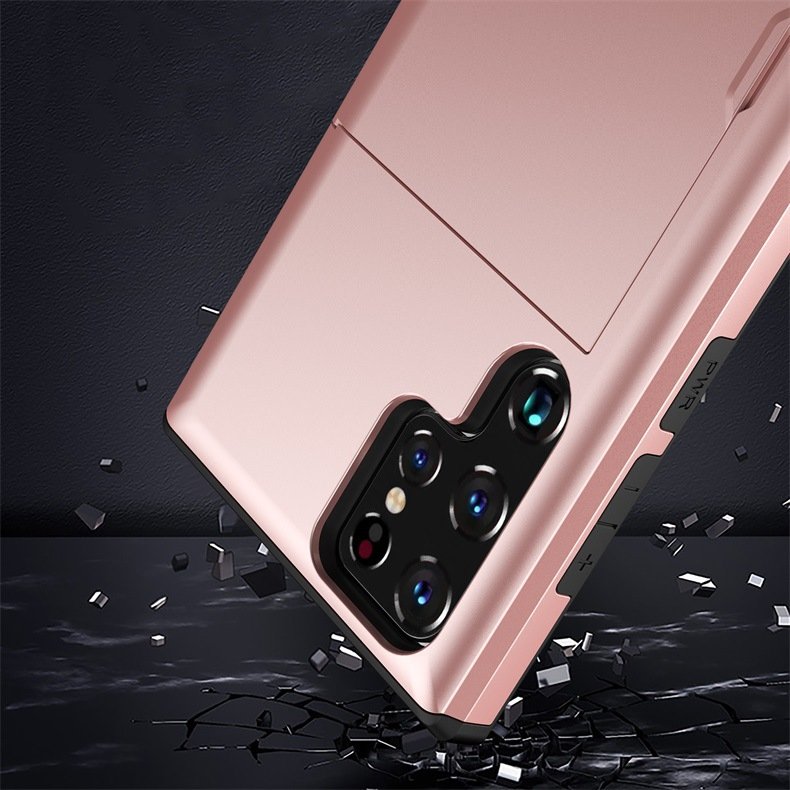 Business hybrid wallet mobile Phone Cases For Samsung S24 plus Case Slide Armor Wallet Card Slots Cover Cell Phone Accessories