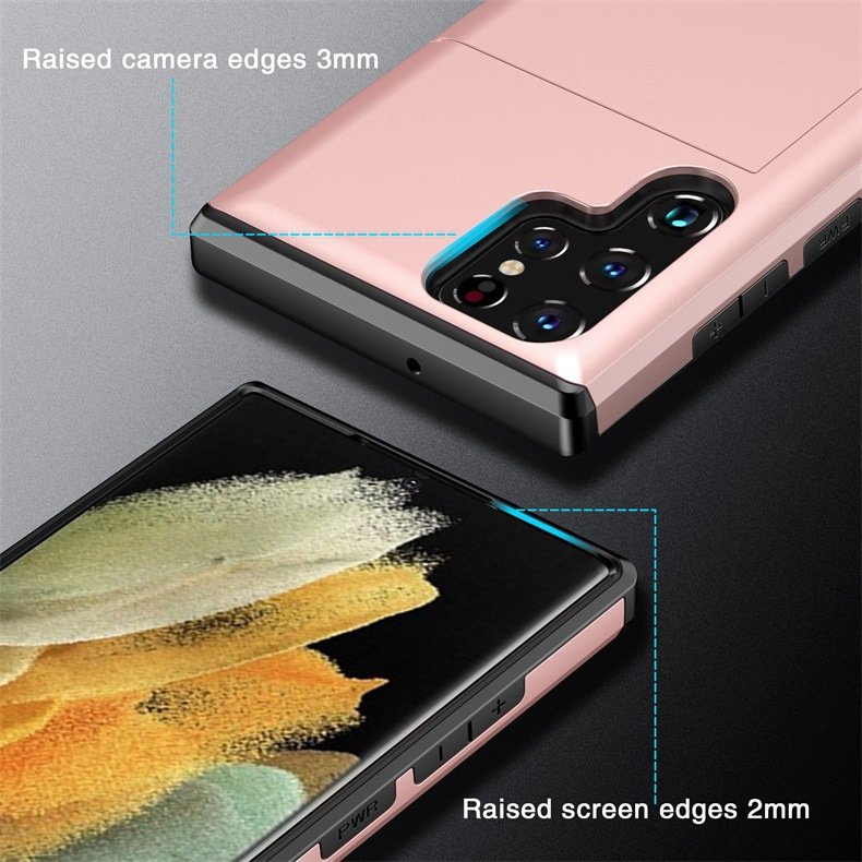 Business hybrid wallet mobile Phone Cases For Samsung S24 plus Case Slide Armor Wallet Card Slots Cover Cell Phone Accessories