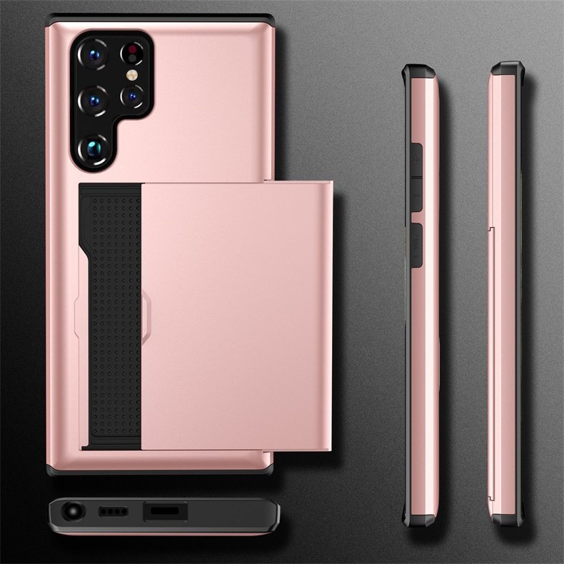 Business hybrid wallet mobile Phone Cases For Samsung S24 plus Case Slide Armor Wallet Card Slots Cover Cell Phone Accessories