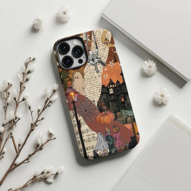 Fall Aesthetics Collage Phone Case For IPHONE 15PRO MAX 14 13 12 11 PRO Plus 15pro Acrylic TPU Two in one Mobile Phone Cases
