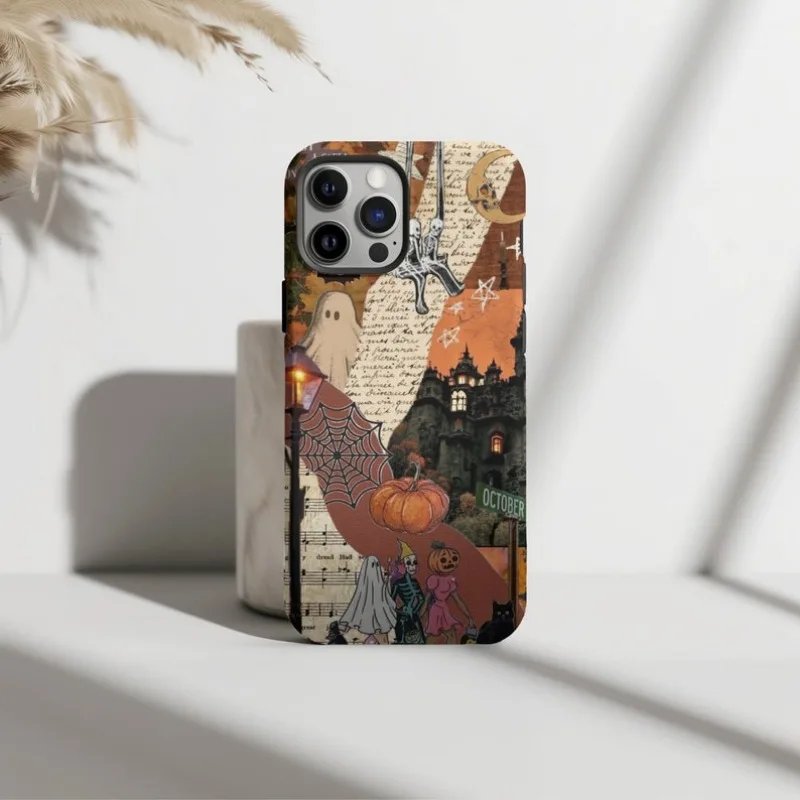 Fall Aesthetics Collage Phone Case For IPHONE 15PRO MAX 14 13 12 11 PRO Plus 15pro Acrylic TPU Two in one Mobile Phone Cases