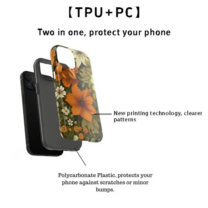 Fall Aesthetics Collage Phone Case For IPHONE 15PRO MAX 14 13 12 11 PRO Plus 15pro Acrylic TPU Two in one Mobile Phone Cases