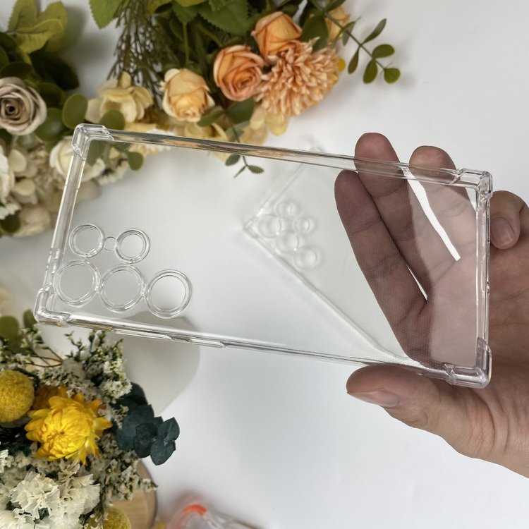 Clear Soft TPU Phone Case For Samsung Galaxy S24 Ultra Transparent Phone Cover Anti Yellow Space Covers