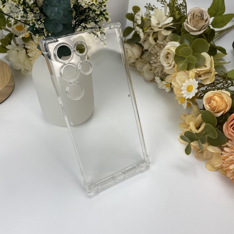 Clear Soft TPU Phone Case For Samsung Galaxy S24 Ultra Transparent Phone Cover Anti Yellow Space Covers