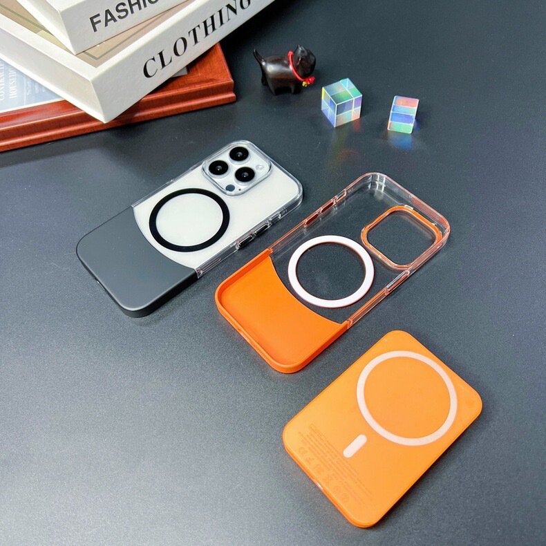 Leyi Fashion Magnetic Mobile Phone Cases cellphone Case for iphone 16 15 pro max Transparent PC Disconnect-type Phone Cover