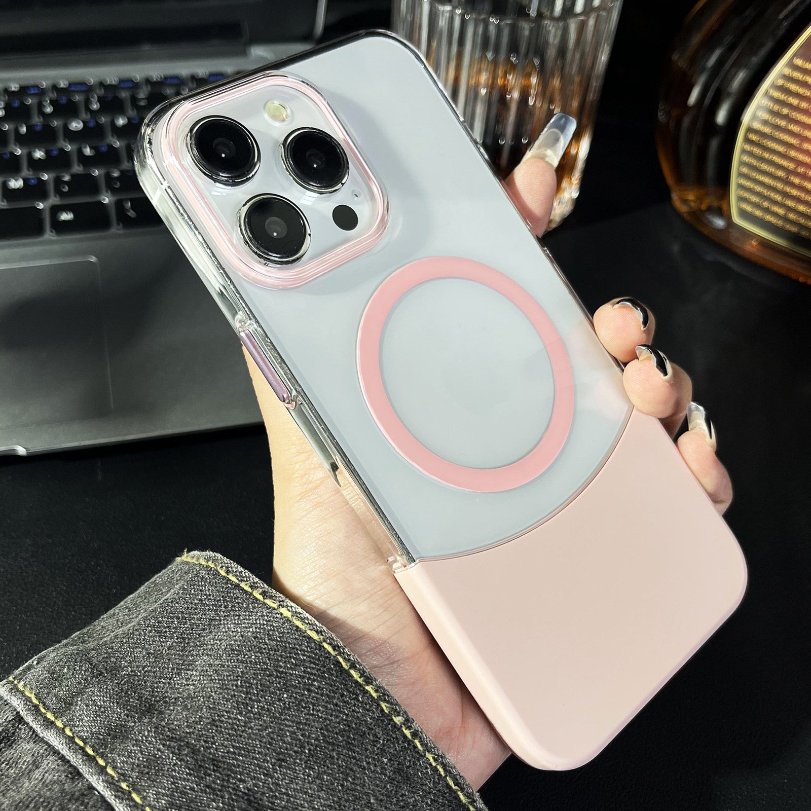 Leyi Fashion Magnetic Mobile Phone Cases cellphone Case for iphone 16 15 pro max Transparent PC Disconnect-type Phone Cover
