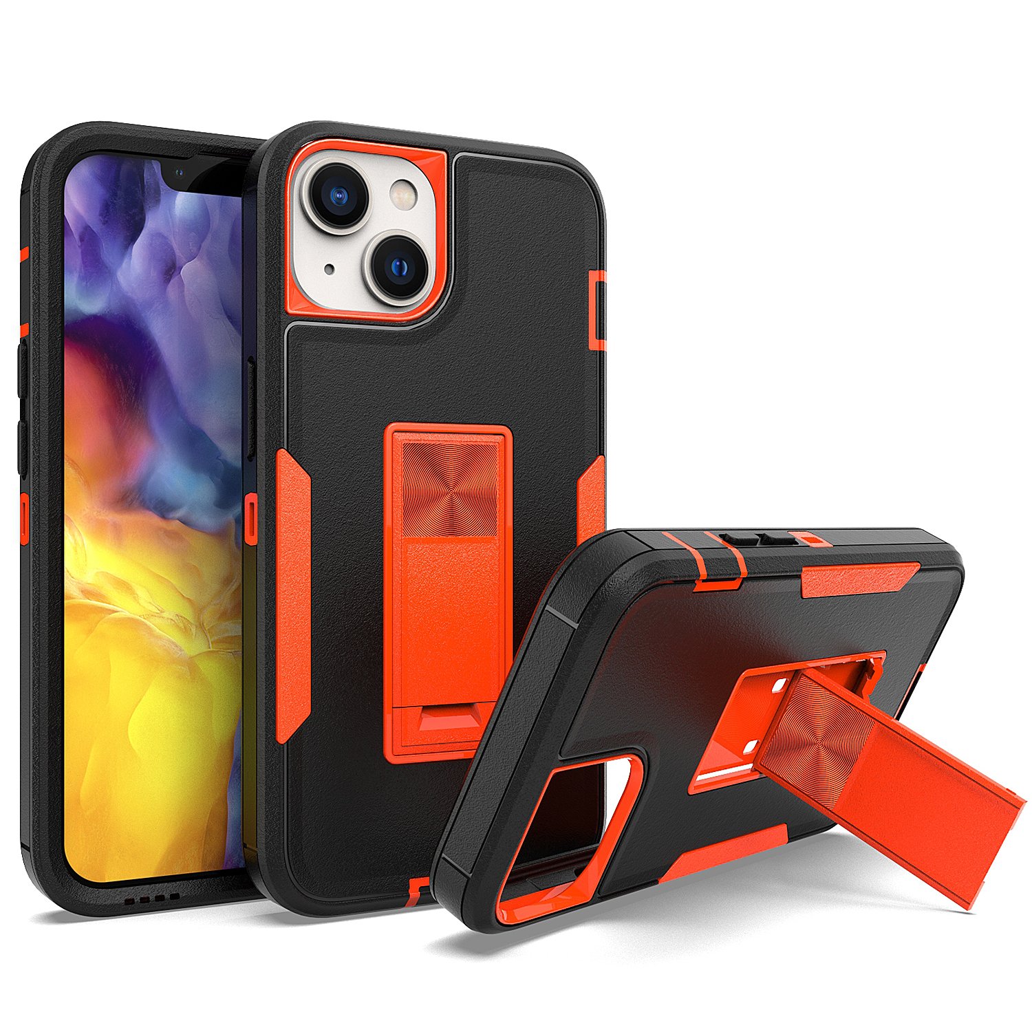 Super Multi-Color Shockproof Anti-Fall Mobile Phone Cases Bracket Compatible for iPhone SE 14 Max 15 Samsung Galaxy Holder ODM