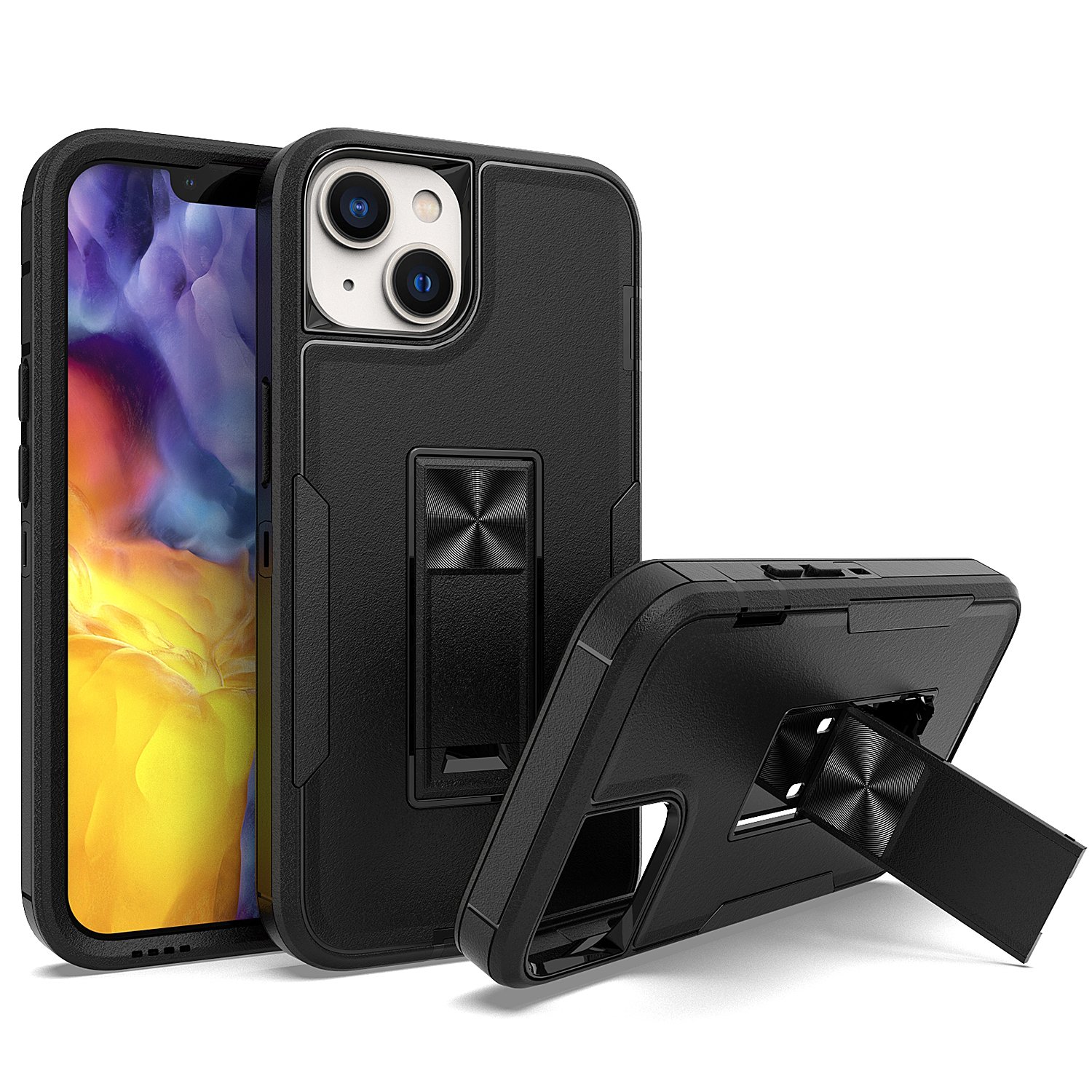 Super Multi-Color Shockproof Anti-Fall Mobile Phone Cases Bracket Compatible for iPhone SE 14 Max 15 Samsung Galaxy Holder ODM