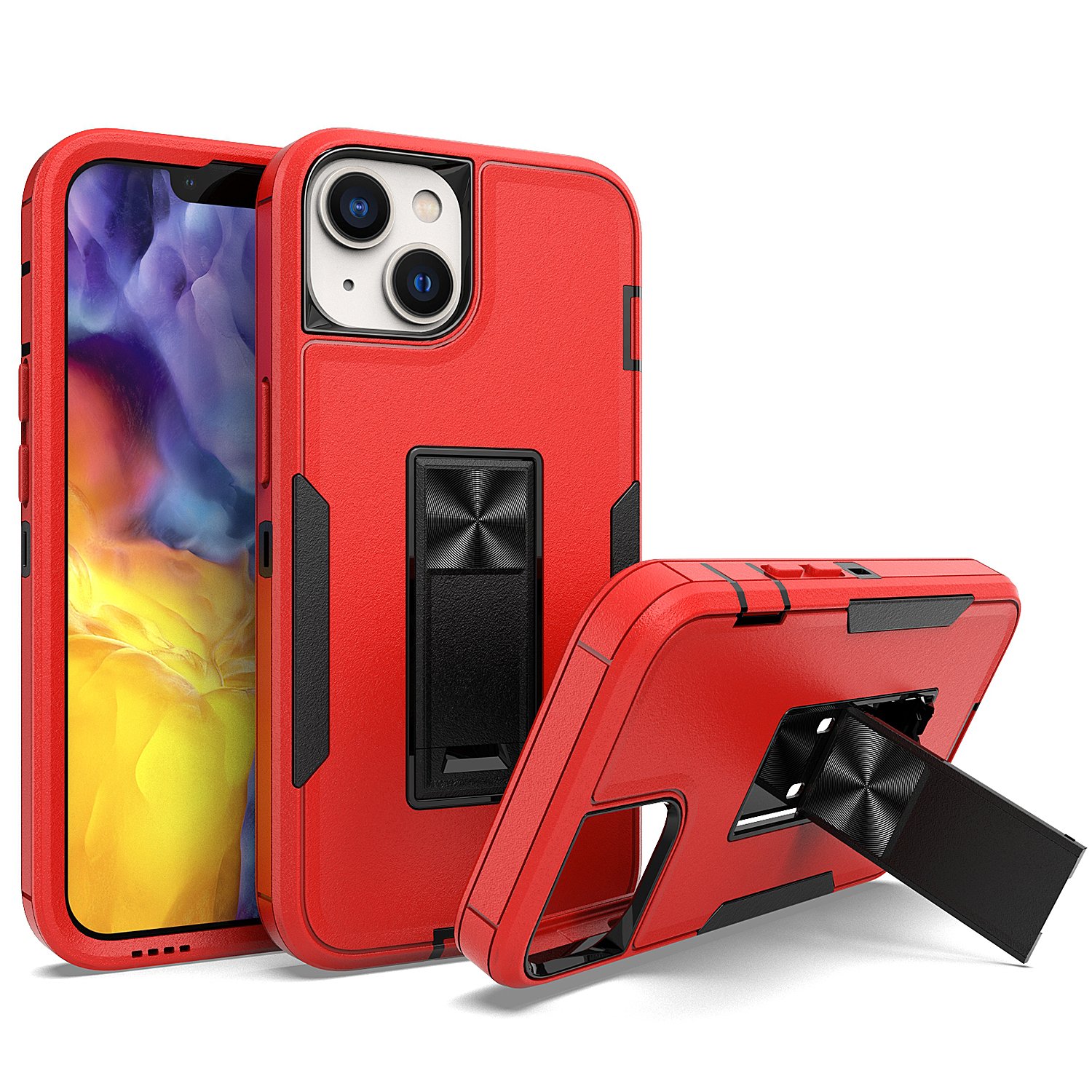 Super Multi-Color Shockproof Anti-Fall Mobile Phone Cases Bracket Compatible for iPhone SE 14 Max 15 Samsung Galaxy Holder ODM