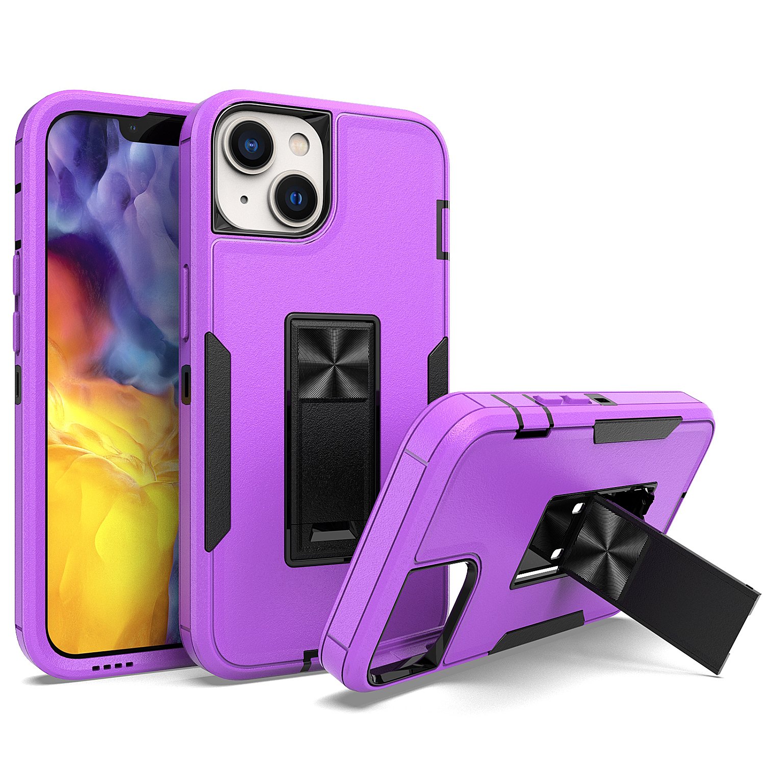 Super Multi-Color Shockproof Anti-Fall Mobile Phone Cases Bracket Compatible for iPhone SE 14 Max 15 Samsung Galaxy Holder ODM