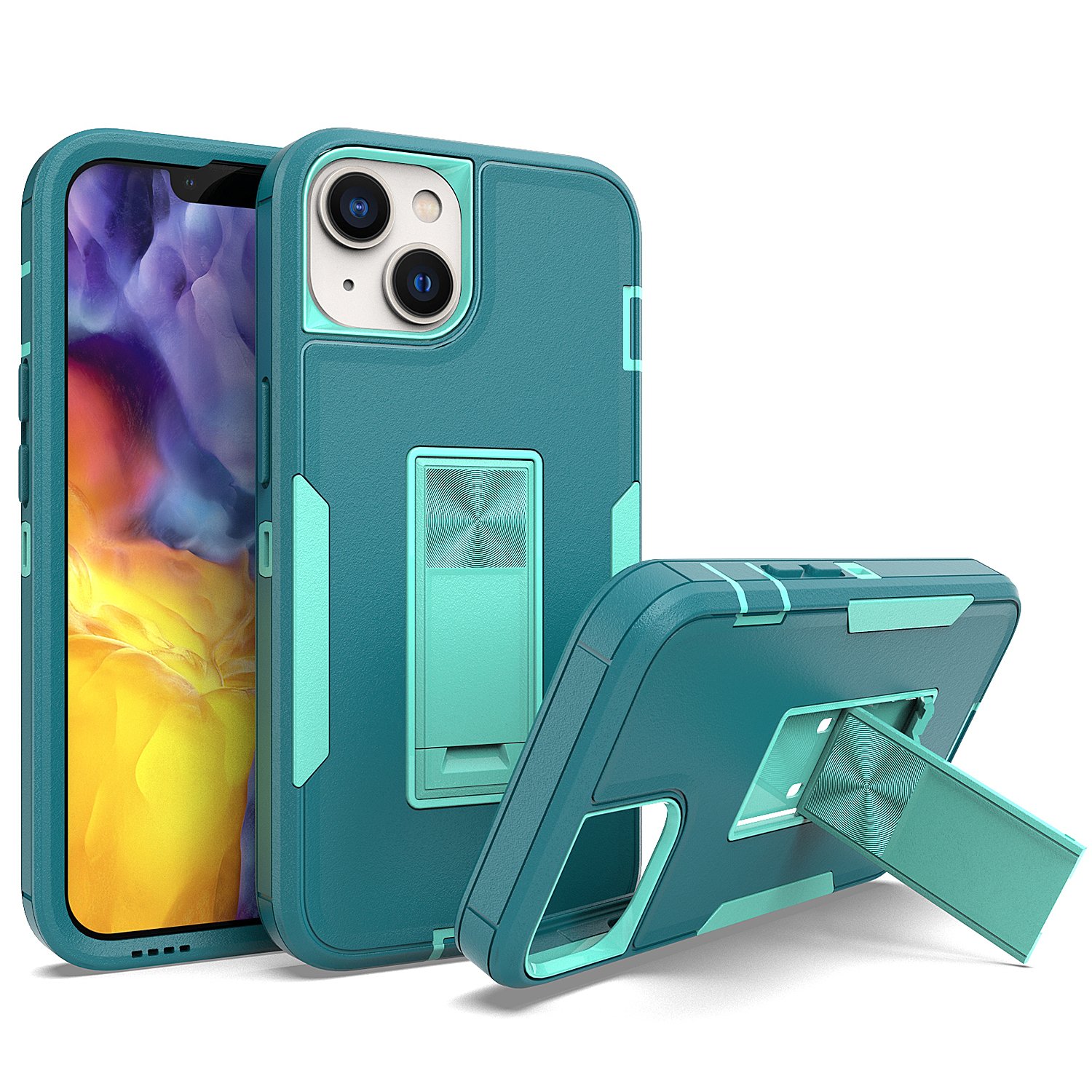 Super Multi-Color Shockproof Anti-Fall Mobile Phone Cases Bracket Compatible for iPhone SE 14 Max 15 Samsung Galaxy Holder ODM