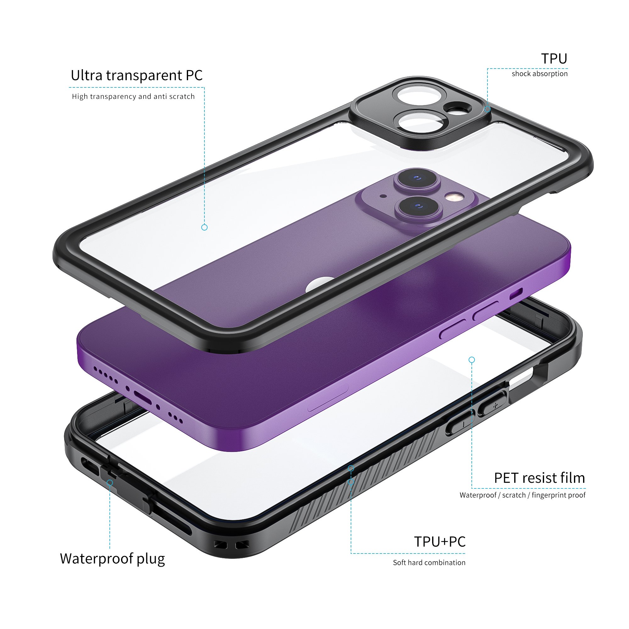 New Develop Full Protective Water Proof Phone Cases Para Designers Shockproof IP68 Waterproof Mobile Phone Case for iPhone 14