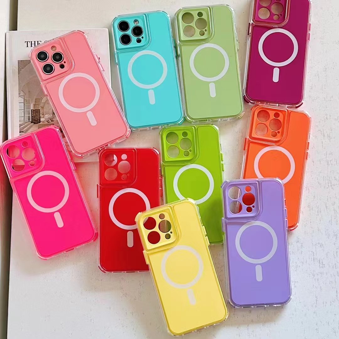 Space Magnetic Mobile Phone Cases For iPhone 15 pro 14 plus 13 11 12 Pro Max TPU PC Cover Fundas De Celular