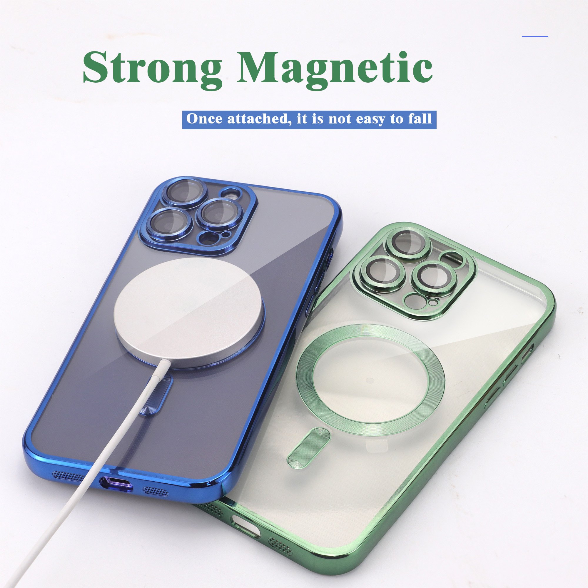 Electroplate Plated Mag Shockproof Safe Magnetic Cell Cover Magnet Phone Case For Iphone 16 15 14 Pro Max