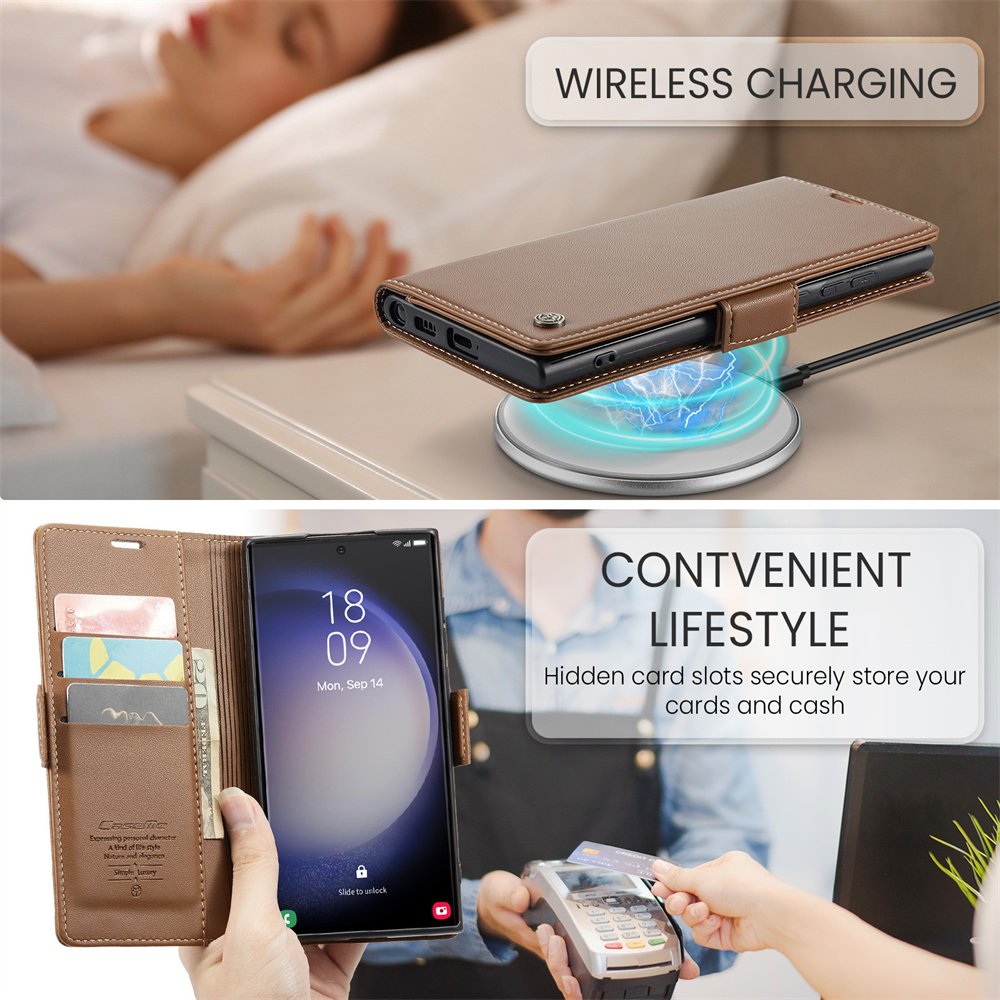 Premium Slim Multiple Functional Holder Leather Wallet Case for Samsung S23 22 21 Ultra Protection Phone Case