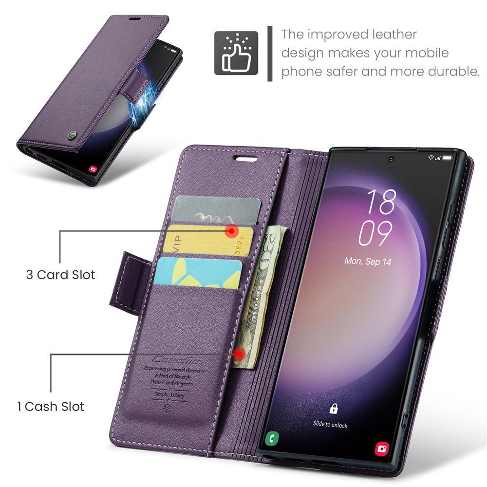 Premium Slim Multiple Functional Holder Leather Wallet Case for Samsung S23 22 21 Ultra Protection Phone Case
