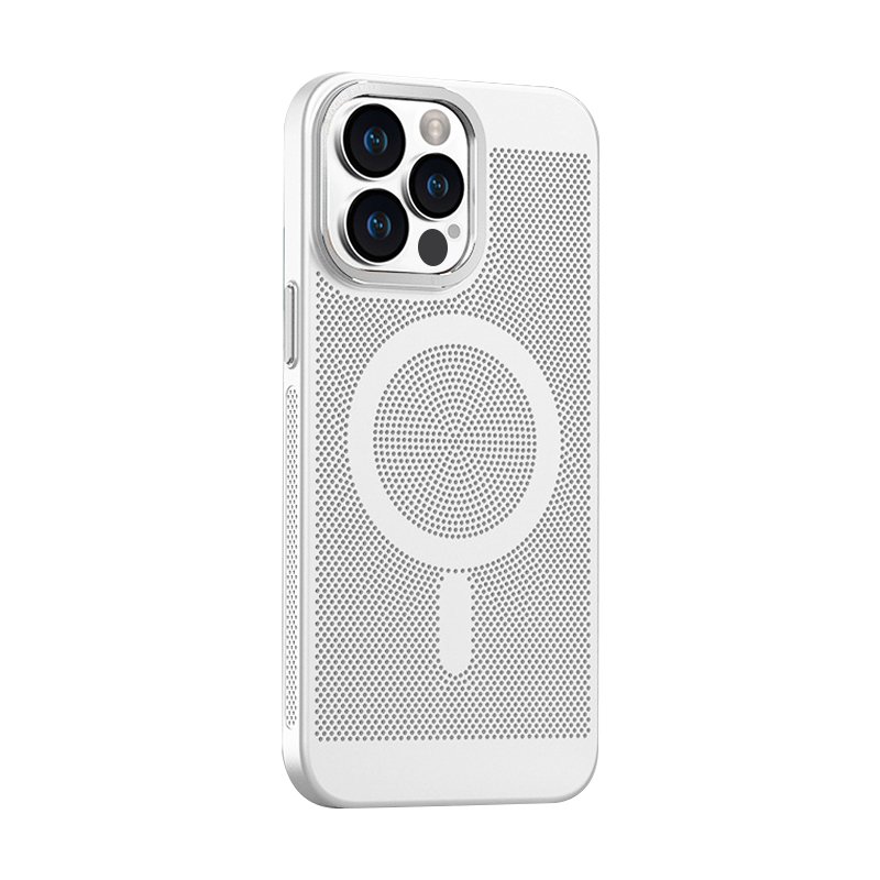 2024 New Slim Summer Cooling Wireless Charging PC Mobile Phone Cases for iPhone 16 15 14 Pro Max Breathable Magnetic Phone Cases