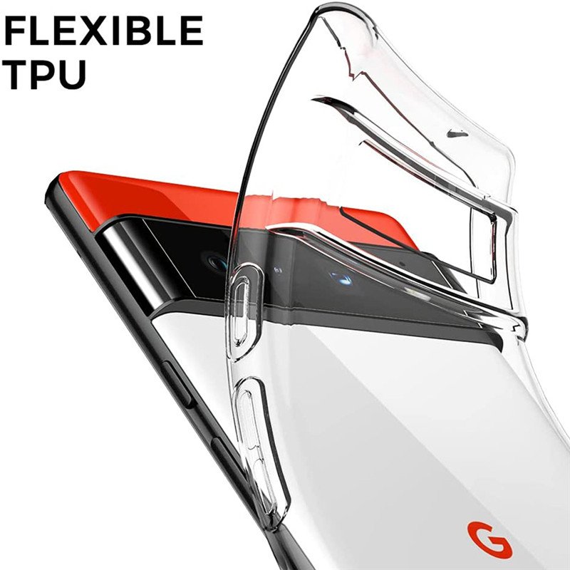 Clear Silicone Phone Case For Google Pixel 9 Pro XL 8a 7 7a 6 Pro 5A Transparent Soft TPU Mobile Phone Cover